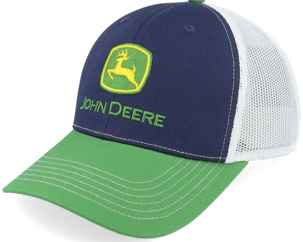 Logo Embroidery White/Black/Green Trucker - John Deere