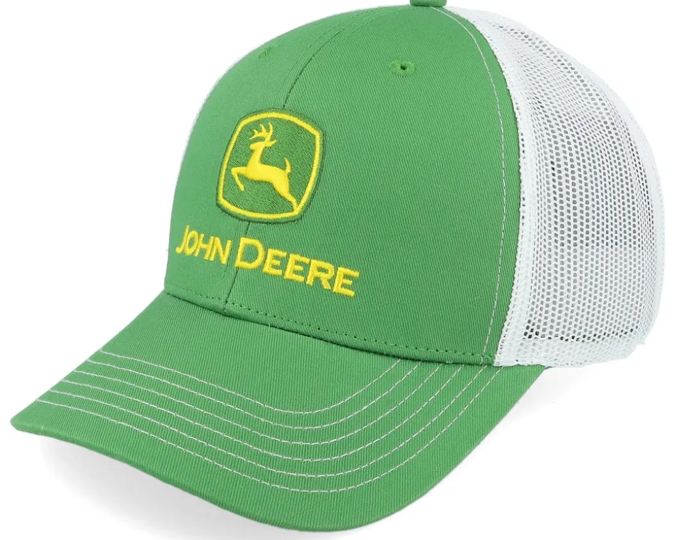 Logo Embroidery White/Green Trucker - John Deere