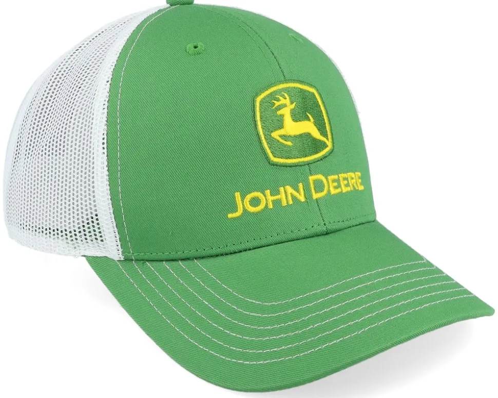 Logo Embroidery White/Green Trucker - John Deere