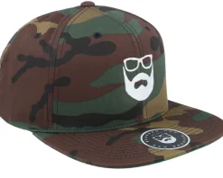 Logo Green Camo Snapback - Bearded Man