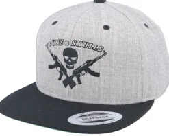 Logo Grey/Black Snapback - GUNS n SKULLS