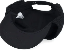 Logo Patch Red/Blue Golfer Cotton Black Earflap - Bearded Man