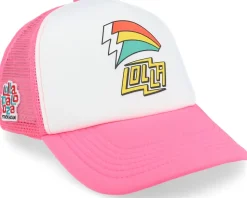 Lollapalooza Stockholm Bolt Foam Pink/white Trucker - Hatstore