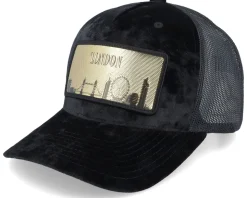 London Gold Patch Velvet Black A-Frame Trucker - Calza Pennello