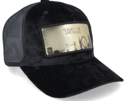 London Gold Patch Velvet Black A-Frame Trucker - Calza Pennello