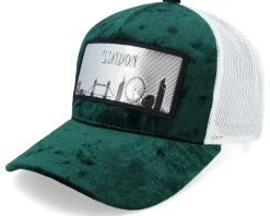 London Silver Patch Velvet Green/Ivory A-Frame Trucker - Calza Pennello