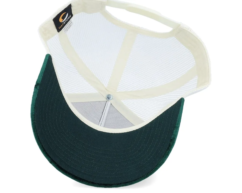 London Silver Patch Velvet Green/Ivory A-Frame Trucker - Calza Pennello