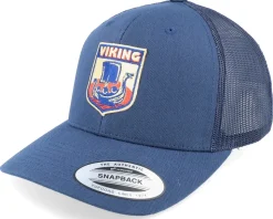 Longboat Shield Patch Navy Trucker - Vikings