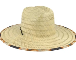 Lopra Hat Tiki Print Straw Hat - Picture