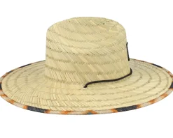 Lopra Hat Tiki Print Straw Hat - Picture
