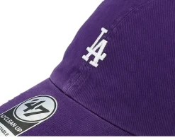 Los Angeles Dodgers Base Runner Clean Up Purple Dad Cap - 47 Brand