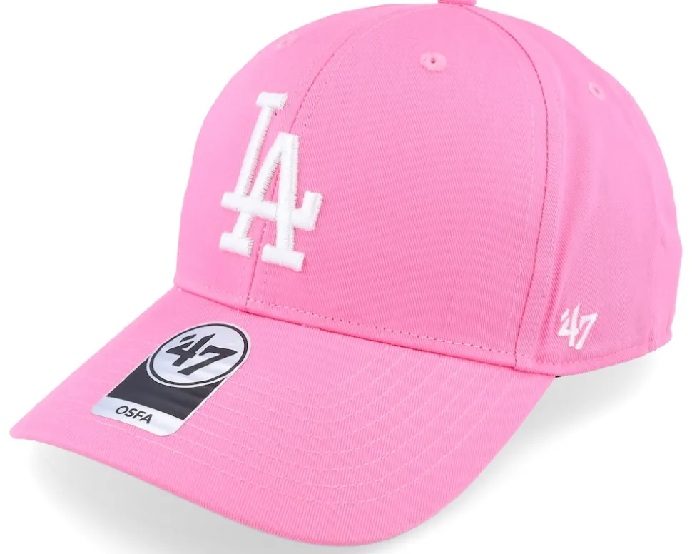 Los Angeles Dodgers Raised Basic Mvp Rose/White Dad Cap - 47 Brand