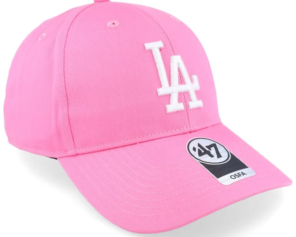 Los Angeles Dodgers Raised Basic Mvp Rose/White Dad Cap - 47 Brand