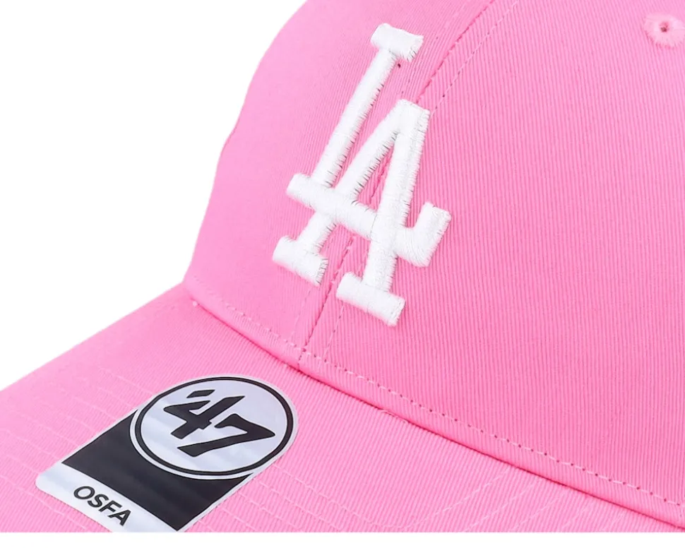 Los Angeles Dodgers Raised Basic Mvp Rose/White Dad Cap - 47 Brand