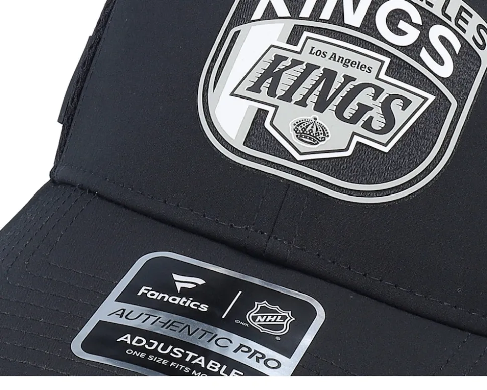 Los Angeles Kings Authentic Pro Draft Black/Stone Gray Trucker - Fanatics