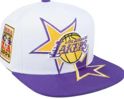 Los Angeles Lakers All Starz White/Purple Snapback - Mitchell & Ness