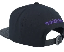 Los Angeles Lakers Hwc Black/Pu Leather Strapback - Mitchell & Ness