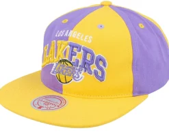 Los Angeles Lakers Pinwheel Of Fortune Yellow/Purple Snapback - Mitchell & Ness