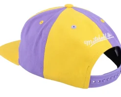 Los Angeles Lakers Pinwheel Of Fortune Yellow/Purple Snapback - Mitchell & Ness