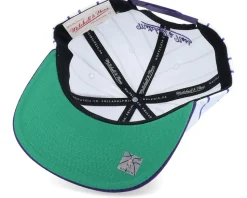 Los Angeles Lakers Retro Pinstripe White/Purple Snapback - Mitchell & Ness