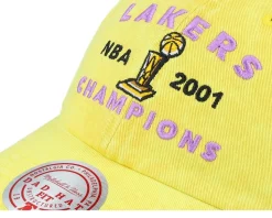 Los Angeles Lakers Stone Washed Champions Yellow Dad Cap - Mitchell & Ness