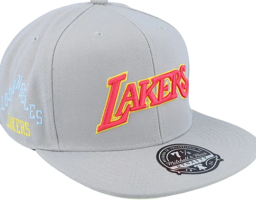 Los Angeles Lakers Til Dawn Grey Fitted - Mitchell & Ness