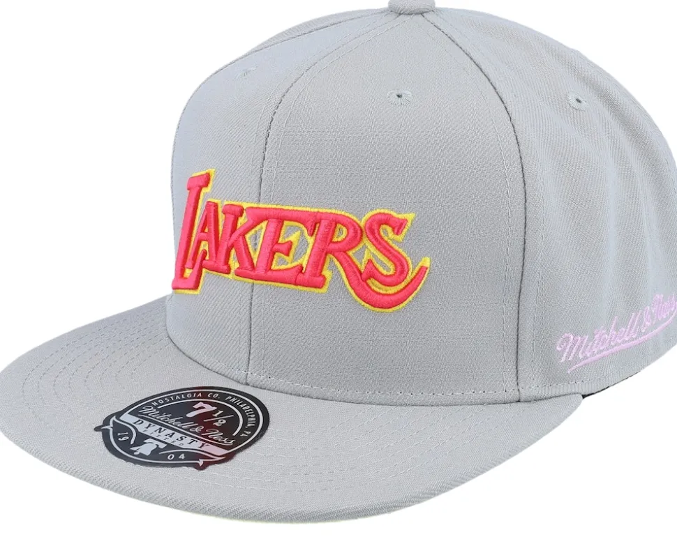 Los Angeles Lakers Til Dawn Grey Fitted - Mitchell & Ness