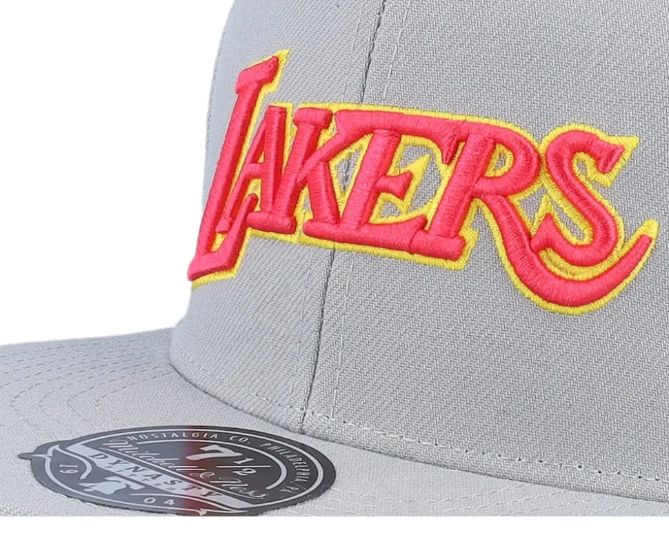 Los Angeles Lakers Til Dawn Grey Fitted - Mitchell & Ness
