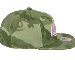 Los Angeles Lakers Tonal Camo Stretch Green Camo Fitted - Mitchell & Ness
