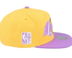 Los Angeles Lakers Triple Up Gold/Purple Snapback - Mitchell & Ness