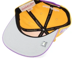 Los Angeles Lakers Triple Up Gold/Purple Snapback - Mitchell & Ness