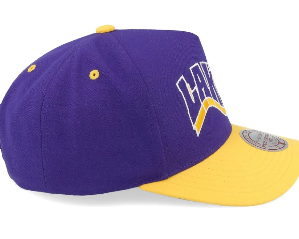Los Angeles Lakers Wavy Pro Purple/Yellow A-frame Adjustable - Mitchell & Ness