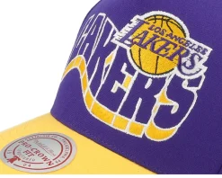 Los Angeles Lakers Wavy Pro Purple/Yellow A-frame Adjustable - Mitchell & Ness