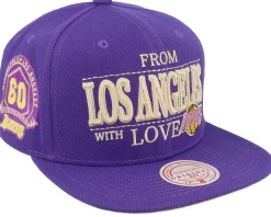Los Angeles Lakers With Love Hwc Purple Snapback - Mitchell & Ness