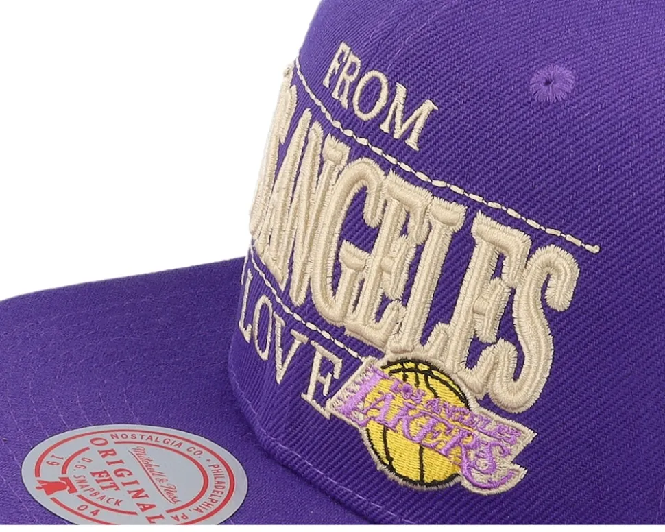 Los Angeles Lakers With Love Hwc Purple Snapback - Mitchell & Ness