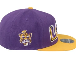 Louisiana State Tigers Core Side Purple Fitted - Mitchell & Ness