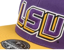 Louisiana State Tigers Core Side Purple Fitted - Mitchell & Ness