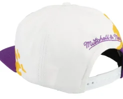 Louisiana State Tigers Paintbrush White/Purple Snapback - Mitchell & Ness