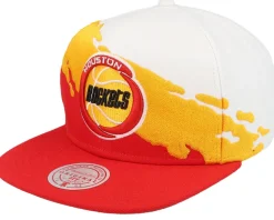 Louisiana State Tigers Paintbrush White/Purple Snapback - Mitchell & Ness