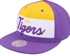 Louisiana State Tigers Retro V Purple Snapback - Mitchell & Ness