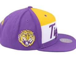 Louisiana State Tigers Retro V Purple Snapback - Mitchell & Ness