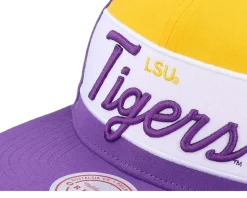 Louisiana State Tigers Retro V Purple Snapback - Mitchell & Ness