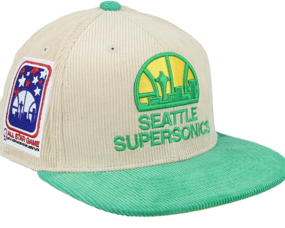 Louisiana State Tigers Team Cord Off White/Purple Fitted - Mitchell & Ness