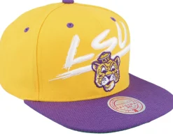 Louisiana State Tigers Transcript Yellow/Purple Snapback - Mitchell & Ness