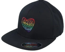 Love Freely Rainbow Logo Black Flat Brim Fitted - Fair