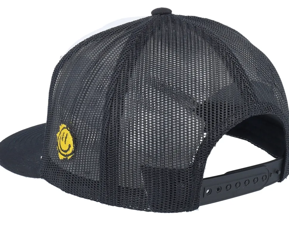 L&s Sweden Patch White/Black Flat Brim Trucker - Lucid Smile