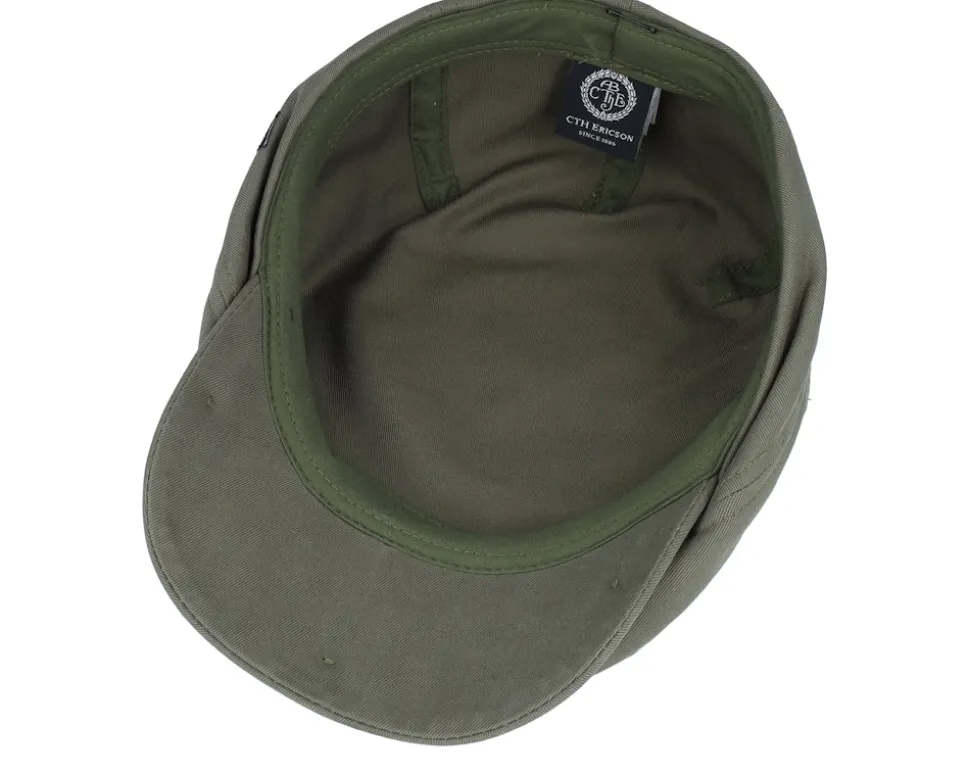 Lucas Cotton Twill Green Flat Cap - CTH Ericson