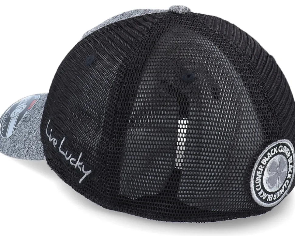 Lucky Heather Grey/black Mesh/black Trucker - Black Clover