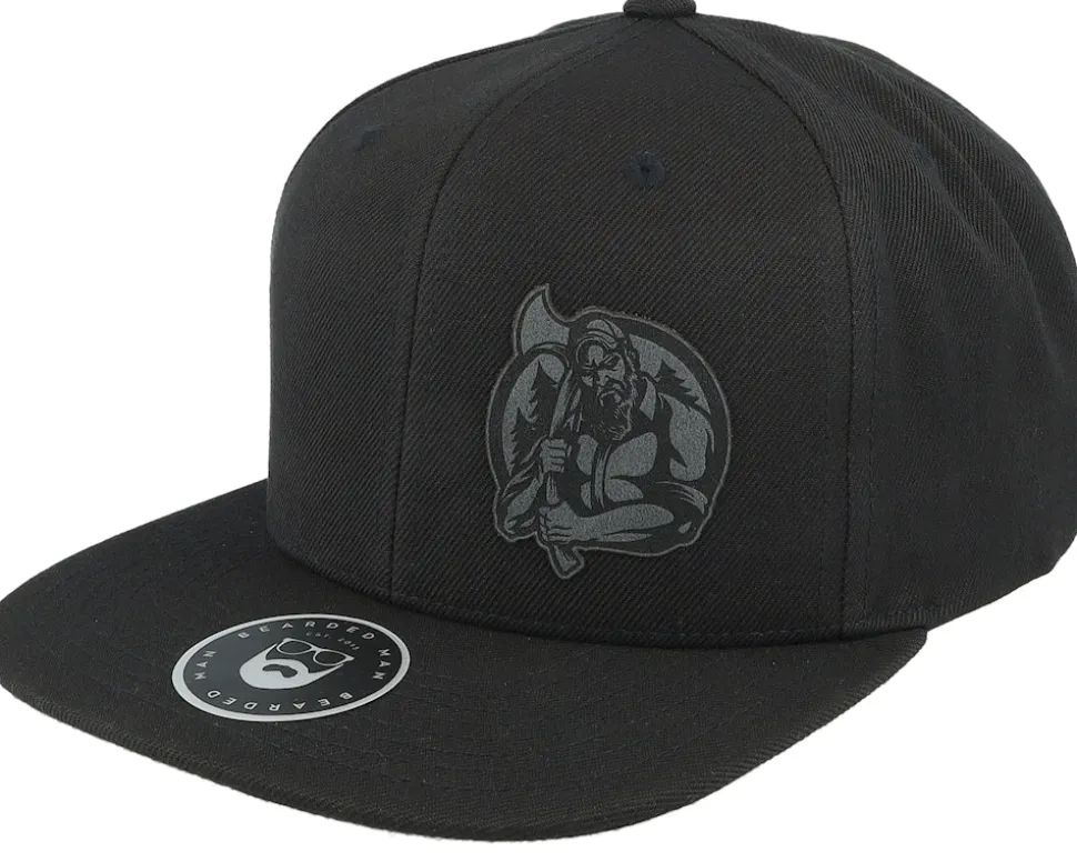 Lumber Jack Logo Black Snapback - Bearded Man