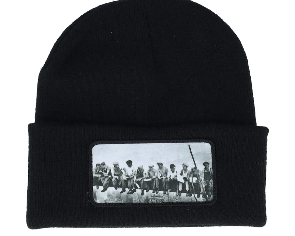 Lunch Atop A Skyscraper Beanie Black Cuff - Public Domain